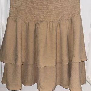 Elegant Tan Tiered Skirt